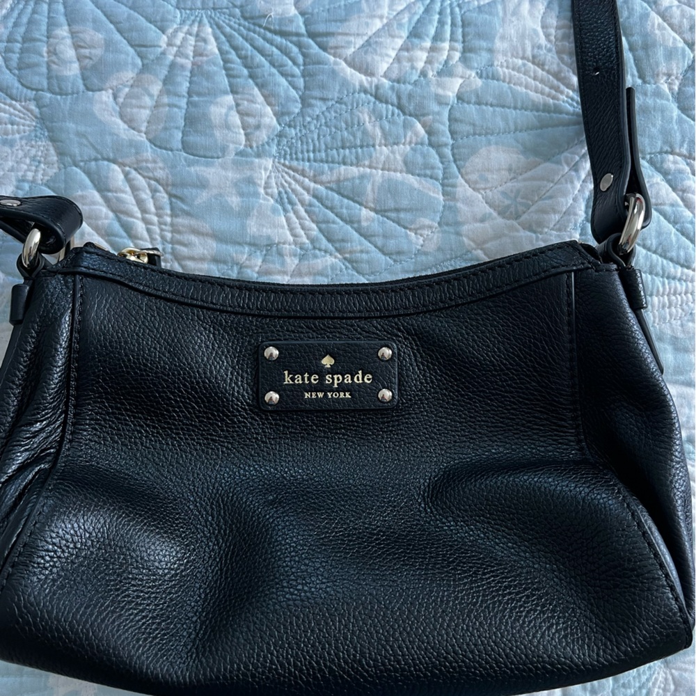 Black leather Kate Spade crossbody bag